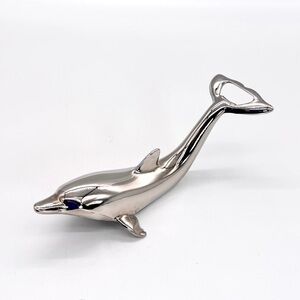 Dolphin Silver Plate Bar Tool Juicer & Bottle Opener Figural Metal